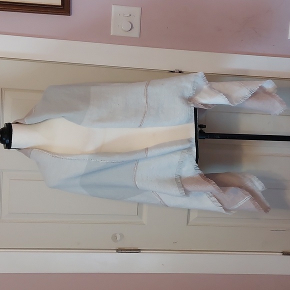 Extra Large Woven Gauze Fabric Colorblock Blanket Shawl Scarf - Picture 2 of 5